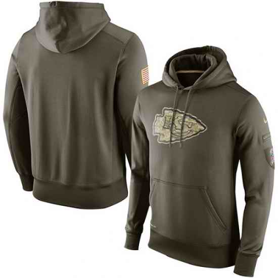 NFL Mens Kansas City Chiefs Nike Olive Salute To Service KO Performance Hoodie